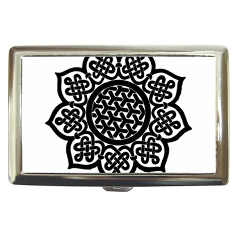 Celtic Mandala B&W Cigarette Money Case from ArtsNow.com Front