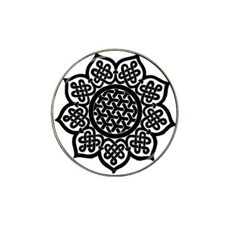 Celtic Mandala B&W Hat Clip Ball Marker from ArtsNow.com Front