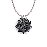 Celtic Mandala B&W 1  Button Necklace