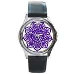 Celtic Mandala_violet Round Metal Watch