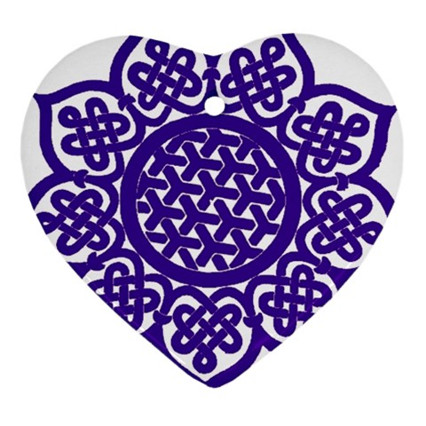 Celtic Mandala_violet Ornament (Heart) from ArtsNow.com Front