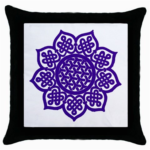 Celtic Mandala_violet Throw Pillow Case (Black) from ArtsNow.com Front