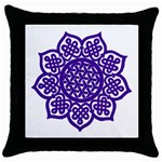 Celtic Mandala_violet Throw Pillow Case (Black)