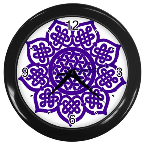 Celtic Mandala_violet Wall Clock (Black) from ArtsNow.com Front