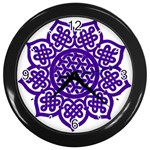 Celtic Mandala_violet Wall Clock (Black)