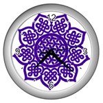 Celtic Mandala_violet Wall Clock (Silver)