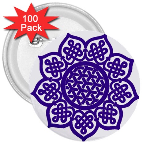 Celtic Mandala_violet 3  Button (100 pack) from ArtsNow.com Front