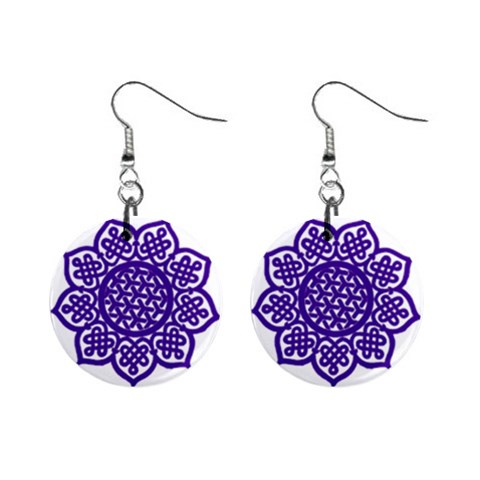 Celtic Mandala_violet 1  Button Earrings from ArtsNow.com Front