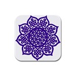 Celtic Mandala_violet Rubber Square Coaster (4 pack)