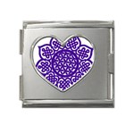 Celtic Mandala_violet Mega Link Heart Italian Charm (18mm)