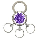 Celtic Mandala_violet 3-Ring Key Chain