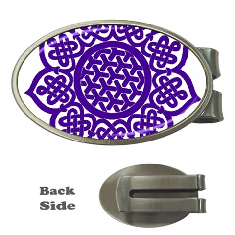 Celtic Mandala_violet Money Clip (Oval) from ArtsNow.com Front