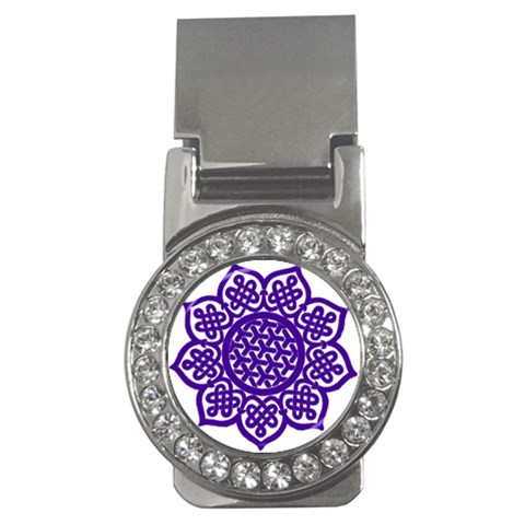 Celtic Mandala_violet Money Clip (CZ) from ArtsNow.com Front