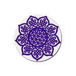 Celtic Mandala_violet Rubber Round Coaster (4 pack)