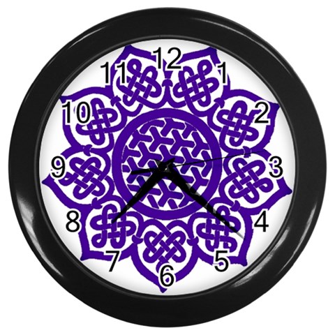 Celtic Mandala_violet Wall Clock (Black) from ArtsNow.com Front