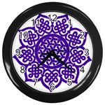 Celtic Mandala_violet Wall Clock (Black)