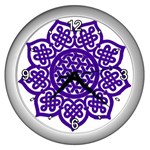 Celtic Mandala_violet Wall Clock (Silver)