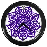 Celtic Mandala_violet Wall Clock (Black)