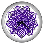 Celtic Mandala_violet Wall Clock (Silver)