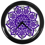 Celtic Mandala_violet Wall Clock (Black)