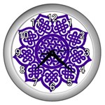 Celtic Mandala_violet Wall Clock (Silver)