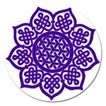 Celtic Mandala_violet Magnet 5  (Round)