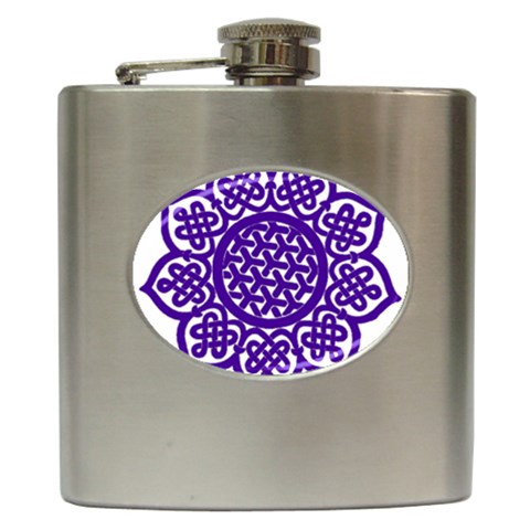 Celtic Mandala_violet Hip Flask (6 oz) from ArtsNow.com Front