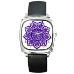 Celtic Mandala_violet Square Metal Watch