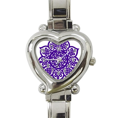 Celtic Mandala_violet Heart Italian Charm Watch from ArtsNow.com Front