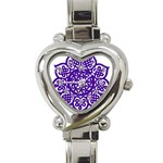 Celtic Mandala_violet Heart Italian Charm Watch