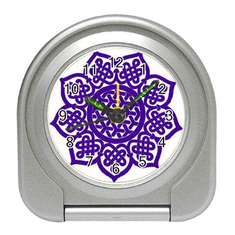 Celtic Mandala_violet Travel Alarm Clock from ArtsNow.com Front