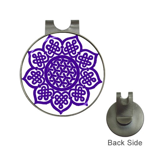 Celtic Mandala_violet Golf Ball Marker Hat Clip from ArtsNow.com Front