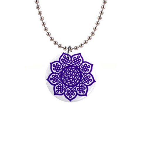 Celtic Mandala_violet 1  Button Necklace from ArtsNow.com Front