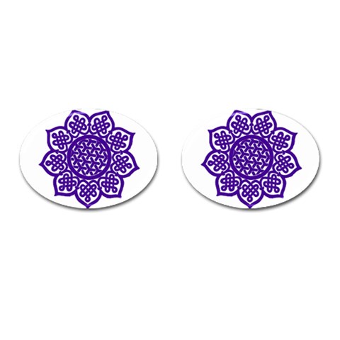 Celtic Mandala_violet Cufflinks (Oval) from ArtsNow.com Front(Pair)