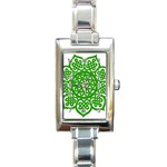 Celtic Mandala_green Rectangular Italian Charm Watch