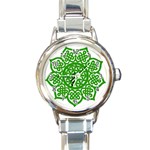 Celtic Mandala_green Round Italian Charm Watch