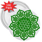 Celtic Mandala_green 3  Button (100 pack)