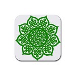 Celtic Mandala_green Rubber Coaster (Square)