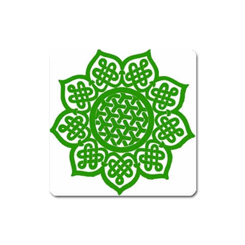 Celtic Mandala_green Magnet (Square) from ArtsNow.com Front