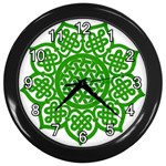 Celtic Mandala_green Wall Clock (Black)