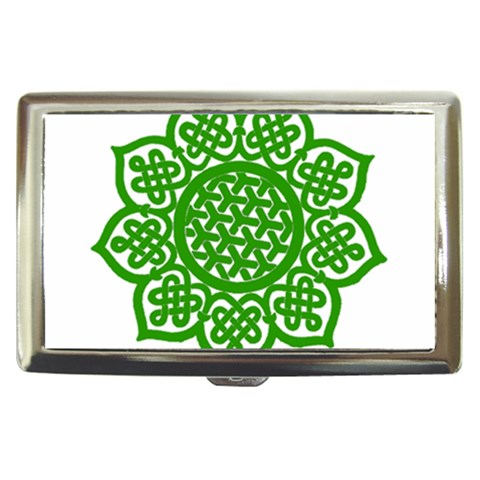 Celtic Mandala_green Cigarette Money Case from ArtsNow.com Front