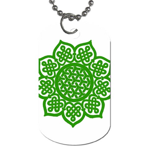 Celtic Mandala_green Dog Tag (Two Sides) from ArtsNow.com Back