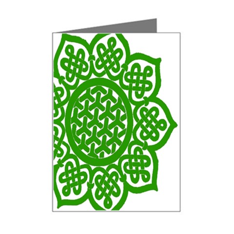 Celtic Mandala_green Mini Greeting Card from ArtsNow.com Left