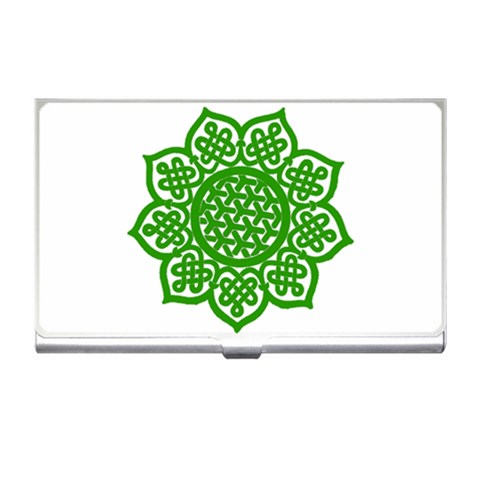 Celtic Mandala_green Business Card Holder from ArtsNow.com Front