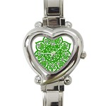 Celtic Mandala_green Heart Italian Charm Watch