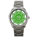 Celtic Mandala_green Sport Metal Watch