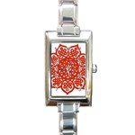 Celtic Mandala_red Rectangular Italian Charm Watch