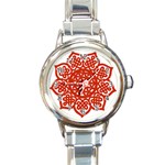 Celtic Mandala_red Round Italian Charm Watch