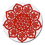 Celtic Mandala_red Round Mousepad