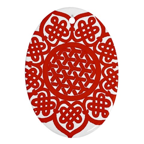 Celtic Mandala_red Ornament (Oval) from ArtsNow.com Front